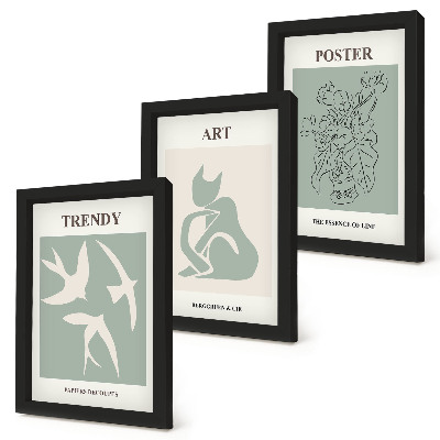 Lot de 3 tableaux Illustrations élégantes d'Henri Matisse