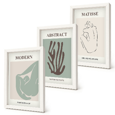 Ensemble de 3 tableaux Tableaux élégants aux motifs abstraits d'Henri Matisse