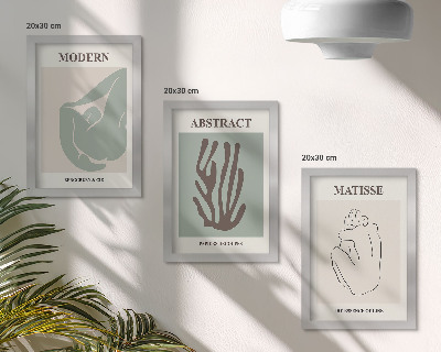 Ensemble de 3 tableaux Tableaux élégants aux motifs abstraits d'Henri Matisse