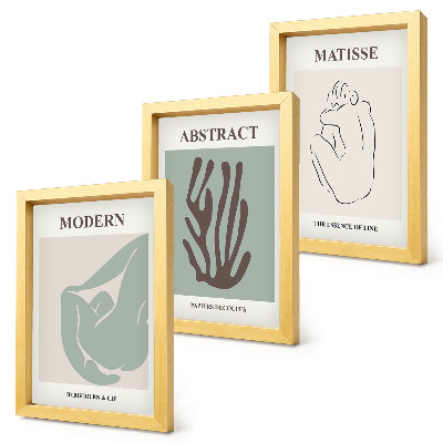 Ensemble de 3 tableaux Tableaux élégants aux motifs abstraits d'Henri Matisse