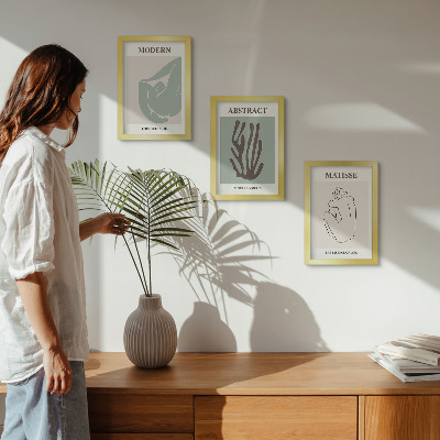 Ensemble de 3 tableaux Tableaux élégants aux motifs abstraits d'Henri Matisse