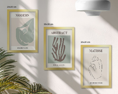 Ensemble de 3 tableaux Tableaux élégants aux motifs abstraits d'Henri Matisse