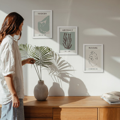 Ensemble de 3 tableaux Tableaux élégants aux motifs abstraits d'Henri Matisse