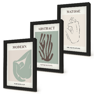 Ensemble de 3 tableaux Tableaux élégants aux motifs abstraits d'Henri Matisse