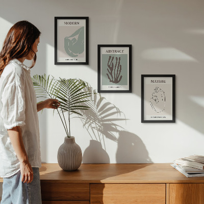 Ensemble de 3 tableaux Tableaux élégants aux motifs abstraits d'Henri Matisse