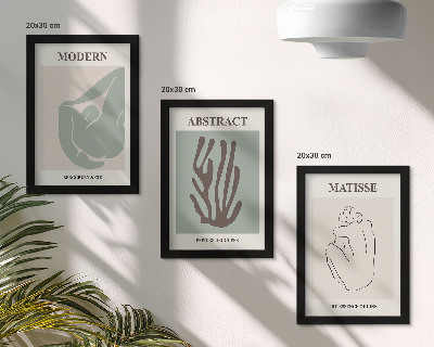 Ensemble de 3 tableaux Tableaux élégants aux motifs abstraits d'Henri Matisse