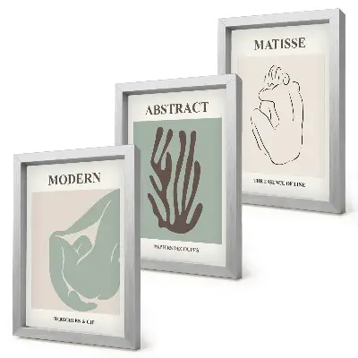 Ensemble de 3 tableaux élégants aux motifs abstraits d'Henri Matisse