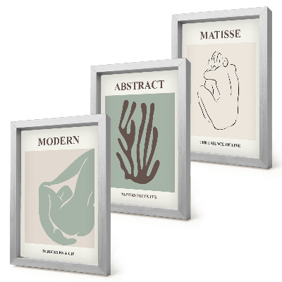 Ensemble de 3 tableaux Tableaux élégants aux motifs abstraits d'Henri Matisse