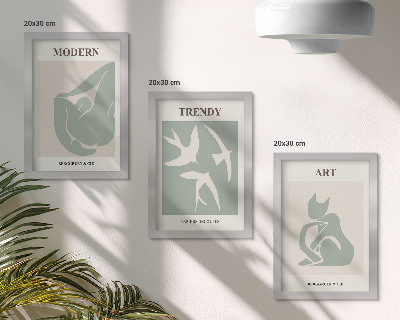 Lot de 3 tableaux Figures abstraites d'Henri Matisse aux couleurs douces
