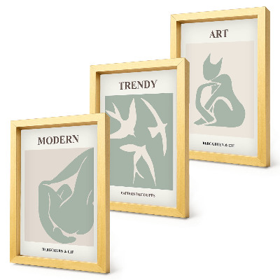 Lot de 3 tableaux Figures abstraites d'Henri Matisse aux couleurs douces