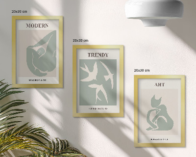 Lot de 3 tableaux Figures abstraites d'Henri Matisse aux couleurs douces