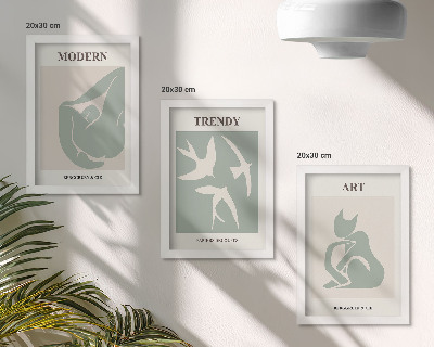 Lot de 3 tableaux Figures abstraites d'Henri Matisse aux couleurs douces