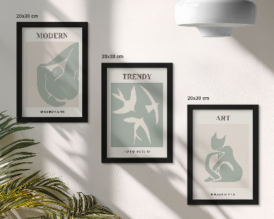 Lot de 3 tableaux Figures abstraites d'Henri Matisse aux couleurs douces