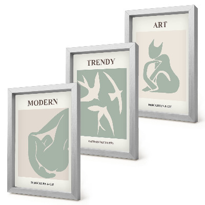 Lot de 3 tableaux Figures abstraites d'Henri Matisse aux couleurs douces