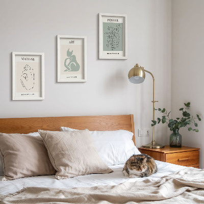 Ensemble de 3 tableaux Affiches dans les tons beige et vert d'Henri Matisse