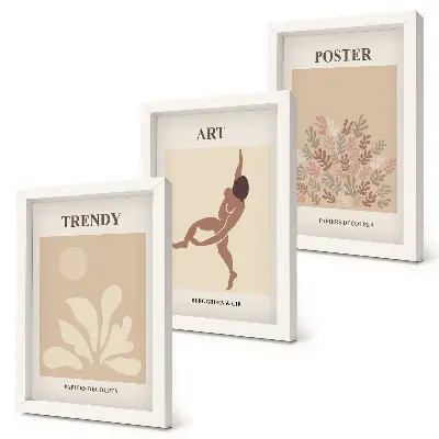 Formes et figures abstraites d'Henri Matisse ensemble de 3 tableaux