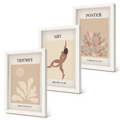 Ensemble de 3 tableaux Formes et figures abstraites d'Henri Matisse