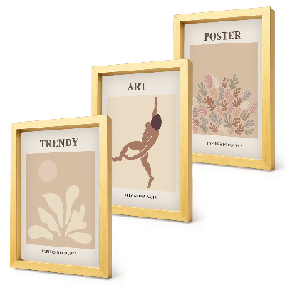 Ensemble de 3 tableaux Formes et figures abstraites d'Henri Matisse