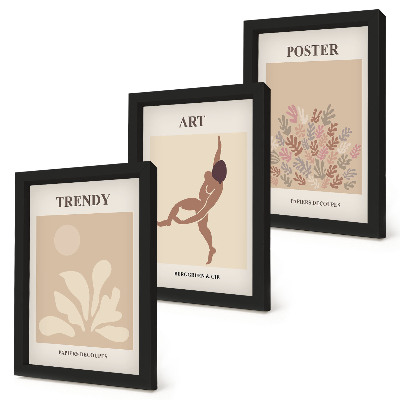 Ensemble de 3 tableaux Formes et figures abstraites d'Henri Matisse