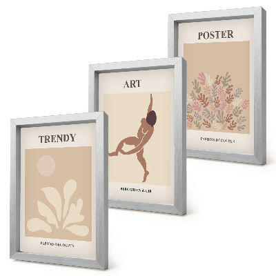 Ensemble de 3 tableaux Formes et figures abstraites d'Henri Matisse