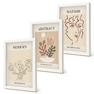 Mur de cadres motifs et lignes végétales au style moderne