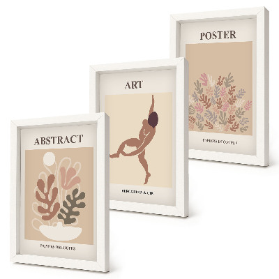 Ensemble de 3 tableaux Compositions abstraites élégantes d'Henri Matisse