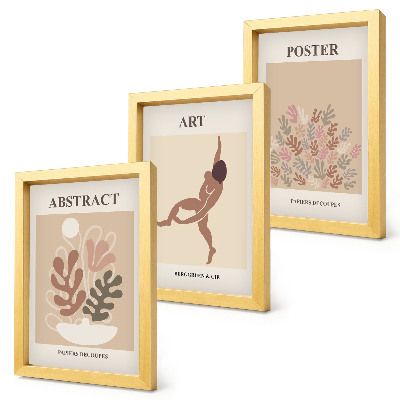 Ensemble de 3 tableaux Compositions abstraites élégantes d'Henri Matisse