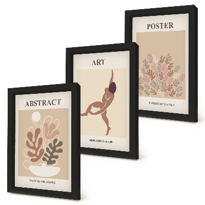 Ensemble de 3 tableaux Compositions abstraites élégantes d'Henri Matisse