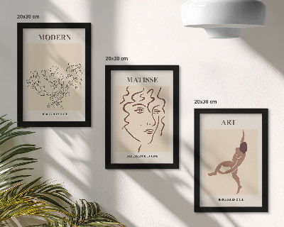 Mur de cadres Des graphismes élégants avec des fleurs, des visages et des figures humaines