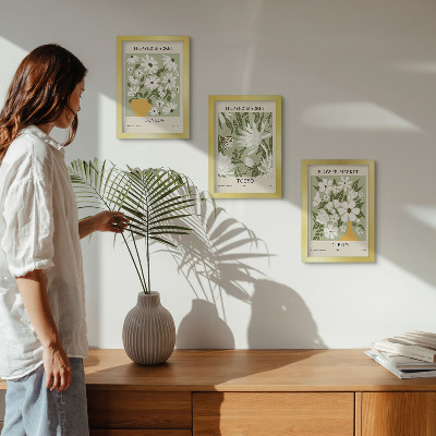 Ensemble de 3 tableaux Affiches florales Londres Tokyo Dublin