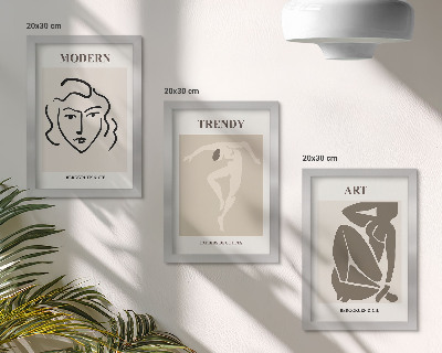 Mur de cadres Portraits abstraits aux couleurs atténuées
