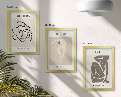 Mur de cadres Portraits abstraits aux couleurs atténuées