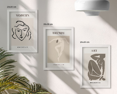 Mur de cadres Portraits abstraits aux couleurs atténuées