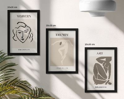 Mur de cadres Portraits abstraits aux couleurs atténuées