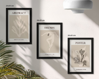 Lot de 3 tableaux Motifs végétaux dans les tons beige et brun
