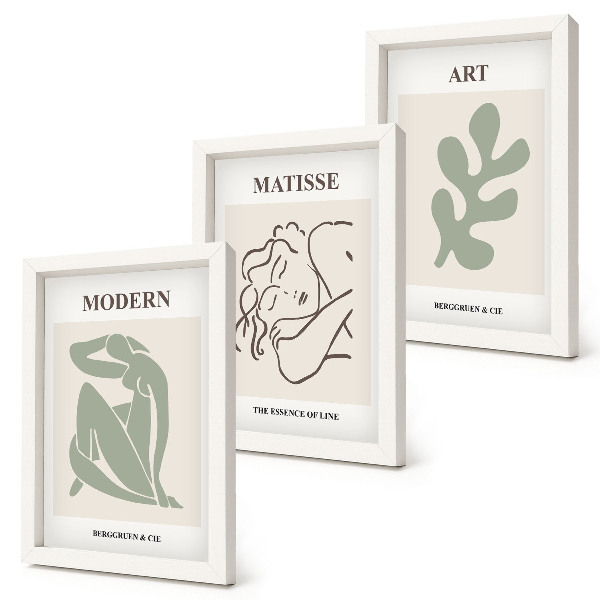 Mur de cadres Des personnages et des plantes stylés dans un design minimaliste