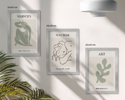 Mur de cadres Des personnages et des plantes stylés dans un design minimaliste