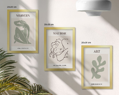 Mur de cadres Des personnages et des plantes stylés dans un design minimaliste