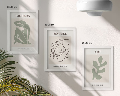 Mur de cadres Des personnages et des plantes stylés dans un design minimaliste