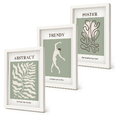 Lot de 3 tableaux Motifs végétaux dans les tons de vert d'Henri Matisse