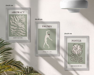 Lot de 3 tableaux Motifs végétaux dans les tons de vert d'Henri Matisse