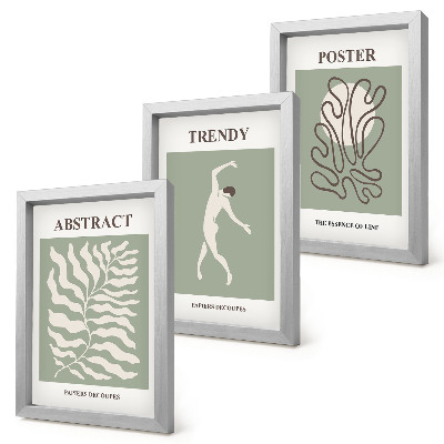 Lot de 3 tableaux Motifs végétaux dans les tons de vert d'Henri Matisse