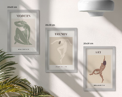 Lot de 3 tableaux Des personnages stylés dans des tons minimalistes