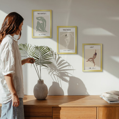 Lot de 3 tableaux Des personnages stylés dans des tons minimalistes
