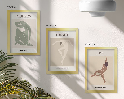 Lot de 3 tableaux Des personnages stylés dans des tons minimalistes
