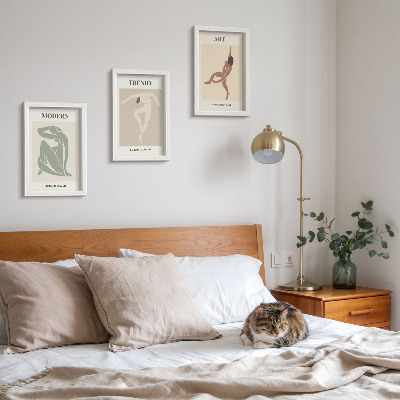 Lot de 3 tableaux Des personnages stylés dans des tons minimalistes