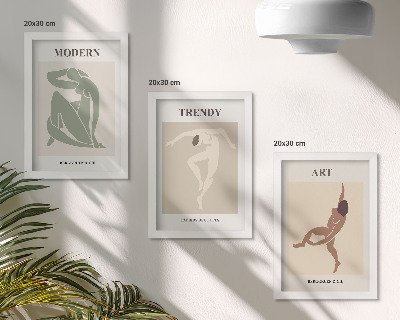 Lot de 3 tableaux Des personnages stylés dans des tons minimalistes