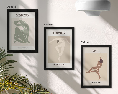 Lot de 3 tableaux Des personnages stylés dans des tons minimalistes