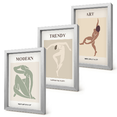 Lot de 3 tableaux Des personnages stylés dans des tons minimalistes