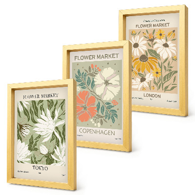 Mur de cadres Motifs floraux provenant de différentes villes du monde entier